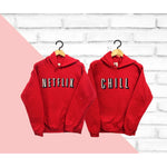 Two matching Netflix & Chill hoodies - Idee Kreatives