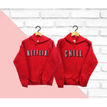 Two matching Netflix & Chill hoodies - Idee Kreatives